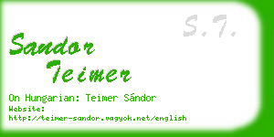 sandor teimer business card